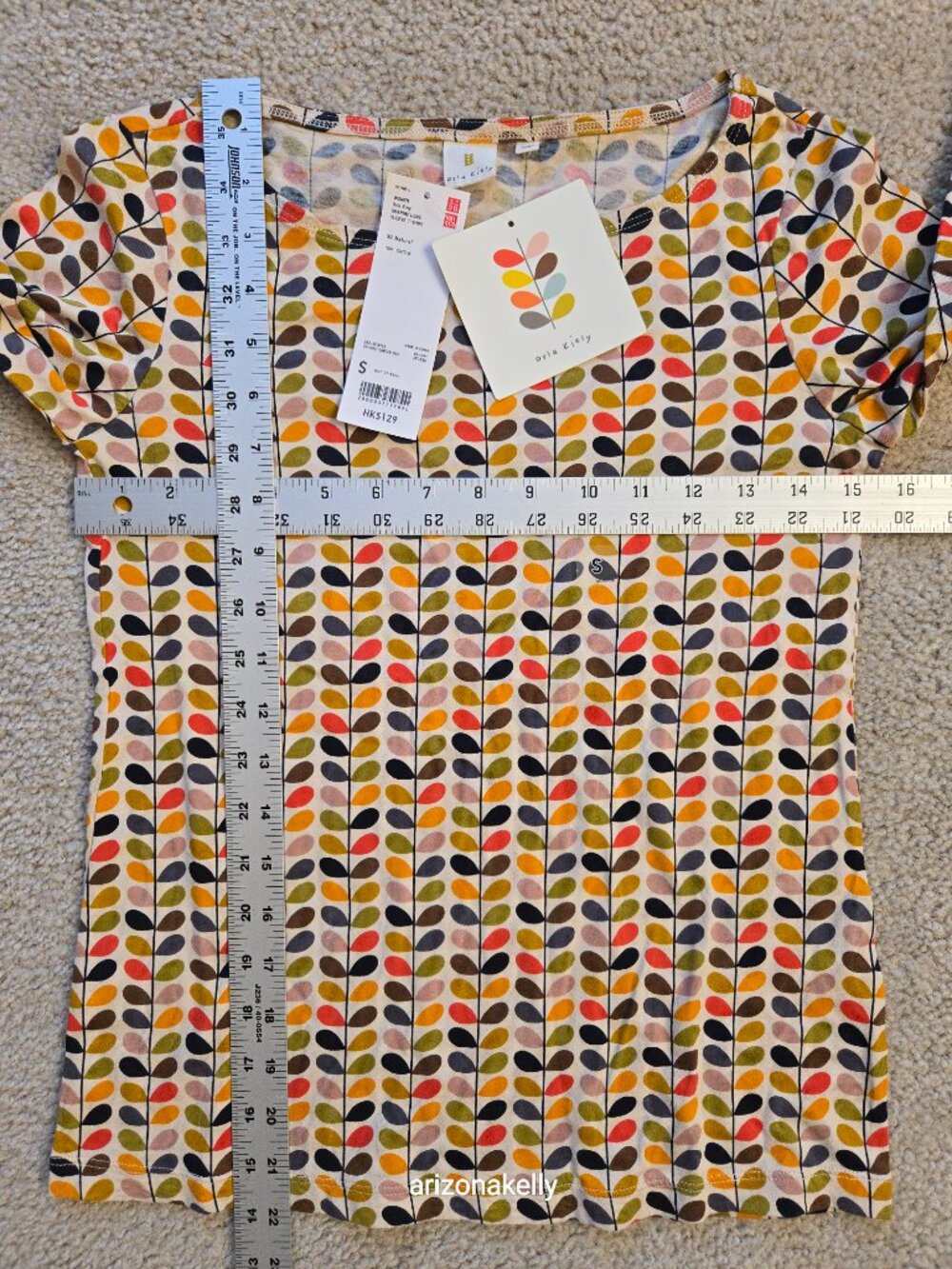 NWT Orla Kiely x Uniqlo 2012 Cotton Long Sleeve Shirt Multi Stem - Picture 6 of 7